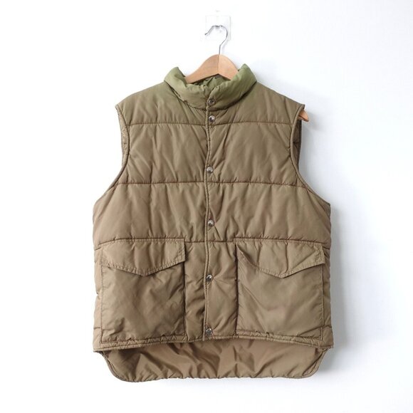 VINTAGE Woolrich Vest Mens Large Green Puffer Jacket Utility Quilted Packable - Picture 1 of 14